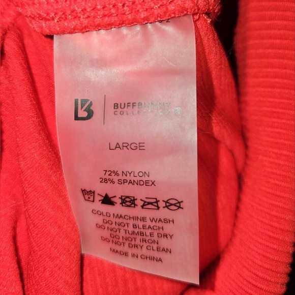 Buffbunny Material Girl Ribbed Short - Salsa Red Large 4" - Picture 4 of 4